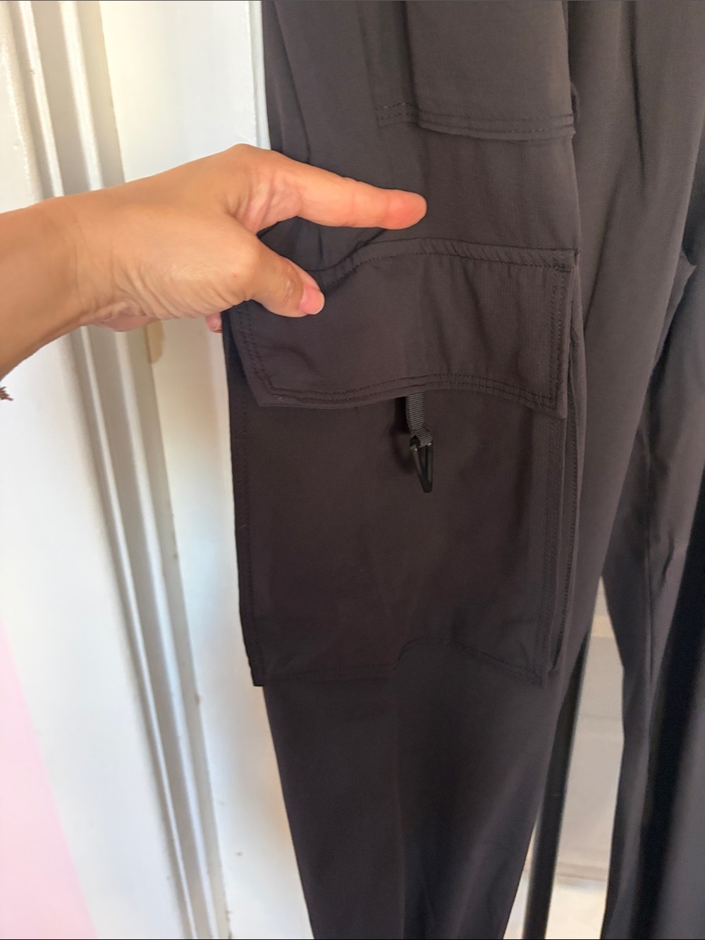 Fabletics Black Cargo Track Joggers - Picture 3 of 6